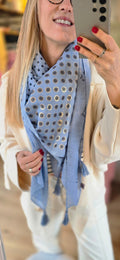Foulard 4 carrés bleu