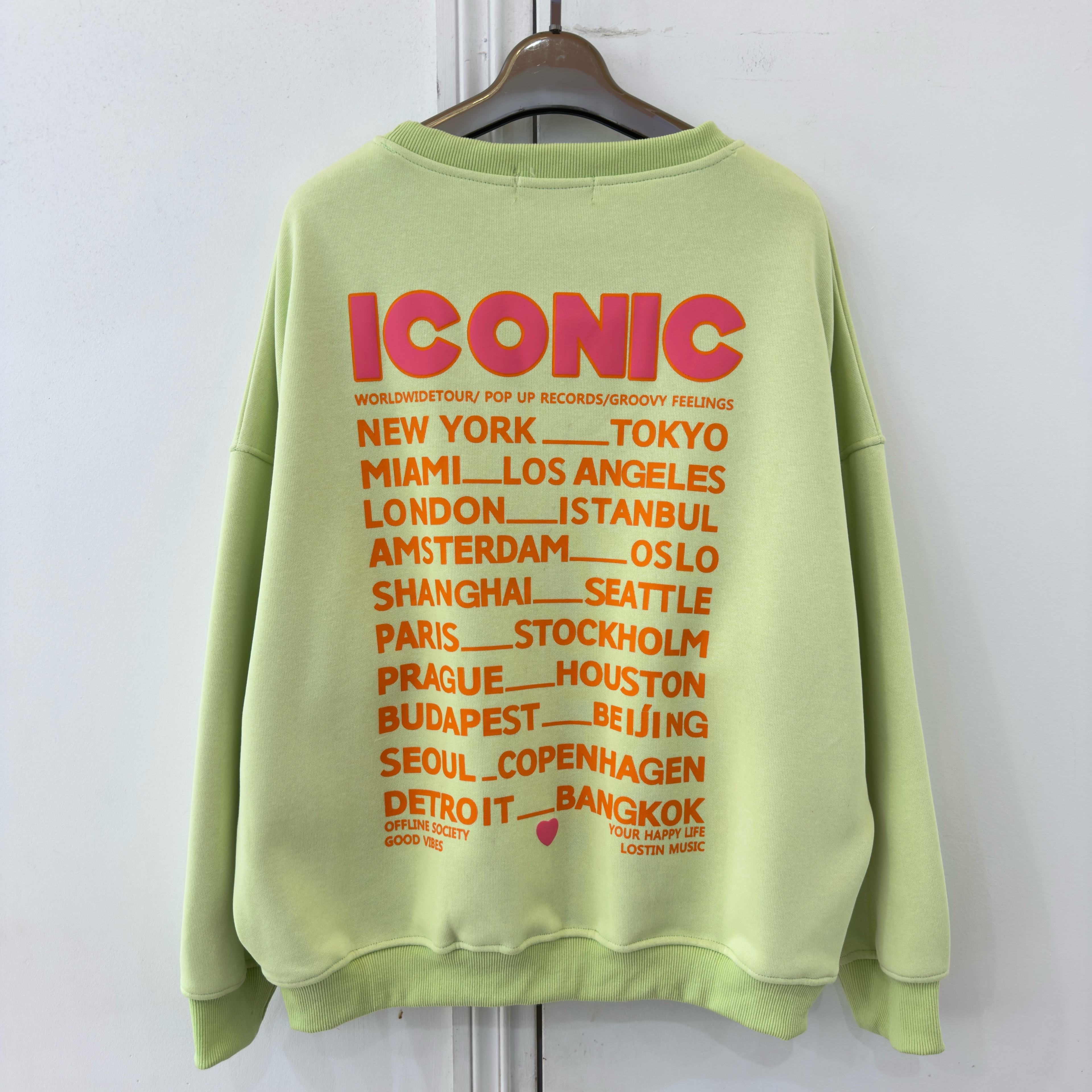 Sweat-iconic vert pomme